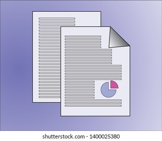 Document icon, paper Vector Illustration