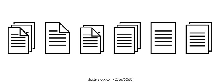 document icon, paper icon vector illustrations