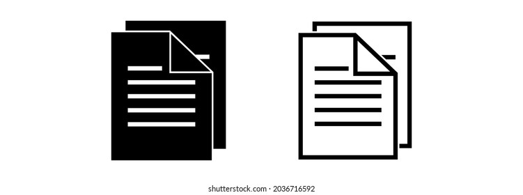 document icon, paper icon vector illustrations