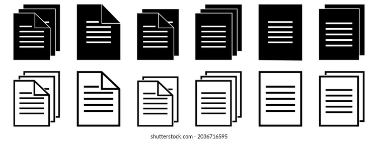document icon, paper icon vector illustrations