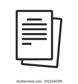 Document icon. Paperwork. File. Page. Sheet. Vector icon isolated on white background.
