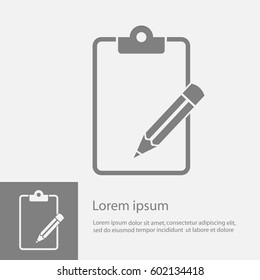 document icon, pencil on the page
