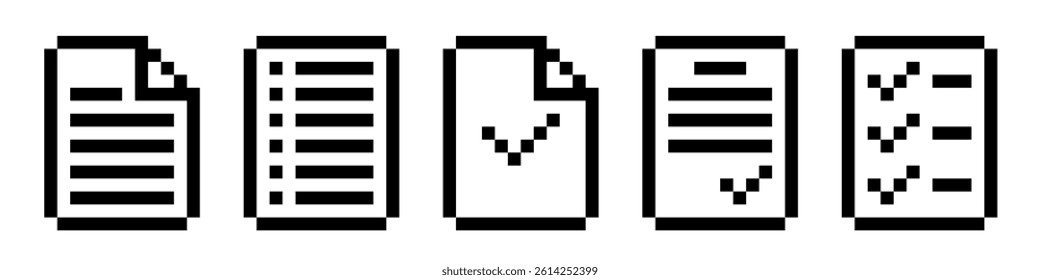 document icon pixel. Paper icon pixel art
