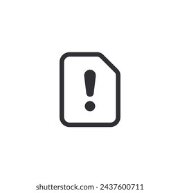 Document icon. Prepare document. Exclamation point. Important file. File icon. Office documents. Instruction icon. File error. Risk sign. Edit document. Worksheet icon. Agreement sign. Reject file.