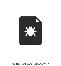 Document icon. Prepare document. Personal document. File icon. File sharing. Office documents. Bug icon. Spider pictogram. Safety system. Virus protection. File error. Bug file. Infected document. web