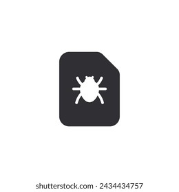 Document icon. Prepare document. Personal document. File icon. File sharing. Office documents. Bug icon. Spider pictogram. Safety system. Virus protection. File error. Bug file. Infected document. web