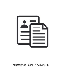 Document Icon. Profile Sign. Paper Icon. Prepare Document. Personal Document. Copy File. Worksheet Icon. File Icon. Pictogram Letter. Office Documents. File Sharing. Important File. Application Form.