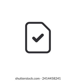 Icono de documento. Signo de perfil. Icono de papel. Preparar el documento. Tarea realizada. Icono de hoja de cálculo. Icono de archivo. Documentos de Office. Uso compartido de archivos. Proyecto completado. Firma del documento. Marcar el signo. Archivo aceptado.