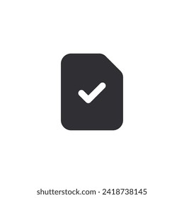Document icon. Profile sign. Paper icon. Prepare document. Task done. Worksheet icon. File icon. Office documents. File sharing. Project completed. Document sign. Check Mark sign. File accepted.