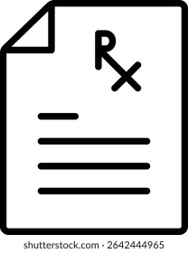Ícone do documento relacionado às diretivas de assistência médica que fornecem prescrições médicas e seu uso na assistência médica
