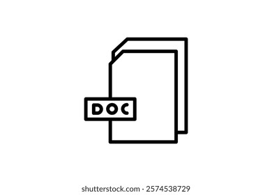 Document icon. icon related to Office. suitable for web site, app, user interfaces, printable etc. line icon style. simple vector design editable