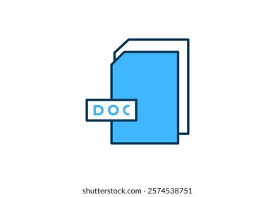 Document icon. icon related to Office. suitable for web site, app, user interfaces, printable etc. flat line icon style. simple vector design editable