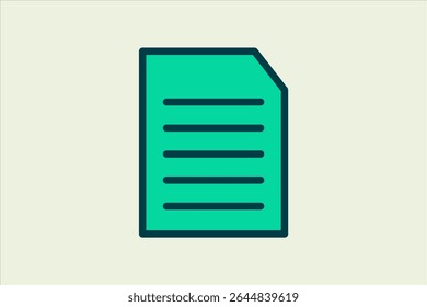Document icon. icon related to UI elements. suitable for web site, app, user interfaces,element, printable etc. flat line icon style. simple vector design editable