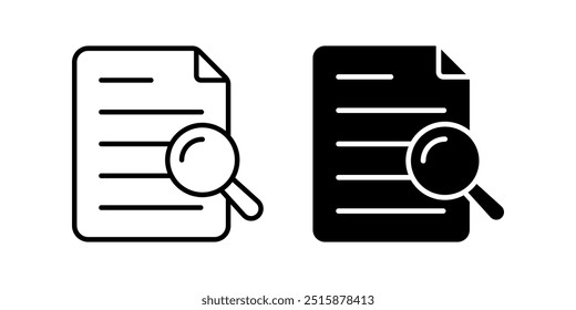 Document icon. Research sign. for mobile concept and web design. vector illustration on white background.