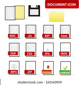 Document Icon Set for Business and Education Professional