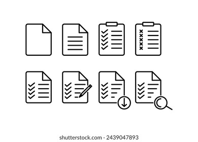document icon set checklist mark vector design template	