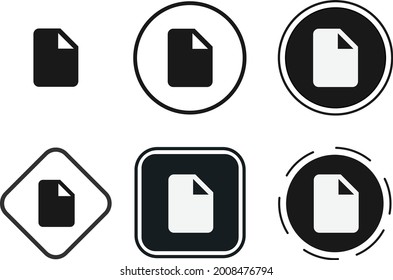 document icon set. Collection of high quality black outline logo for web site design and mobile dark mode apps. Vector illustration on white background