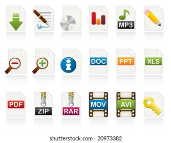 Document Icon Set. Color Vector Icons Series.