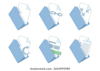 Document icon set. Document and file icon. Collection of signs. Paper, folder, document. Vector illustration. icons are editable.
