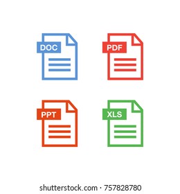 Document icon set. File Icons. PDF file download icon