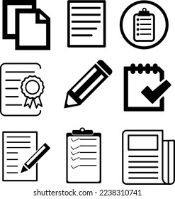 document icon set illustration on white background..eps