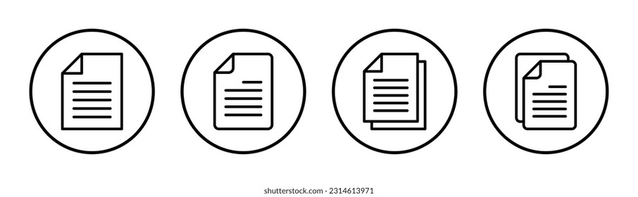 Document icon set illustration. Paper sign and symbol. File Icon