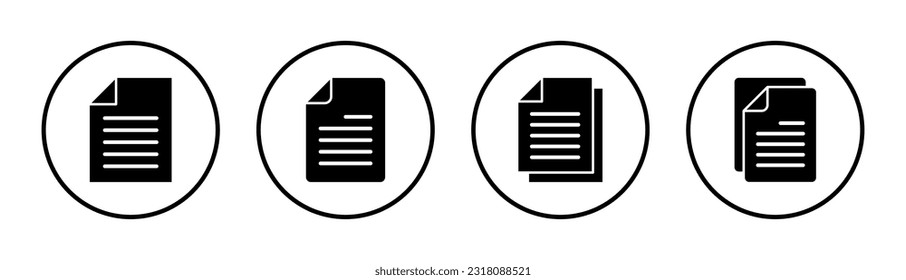 Document icon set illustration. Paper sign and symbol. File Icon