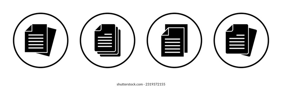 Document icon set illustration. Paper sign and symbol. File Icon