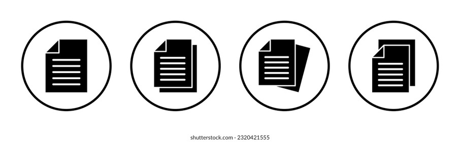 Document icon set illustration. Paper sign and symbol. File Icon