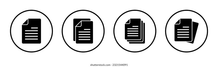 Document icon set illustration. Paper sign and symbol. File Icon