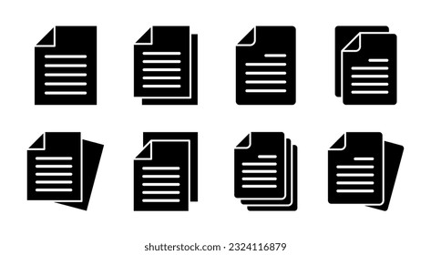 Document icon set illustration. Paper sign and symbol. File Icon