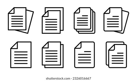 Document icon set illustration. Paper sign and symbol. File Icon