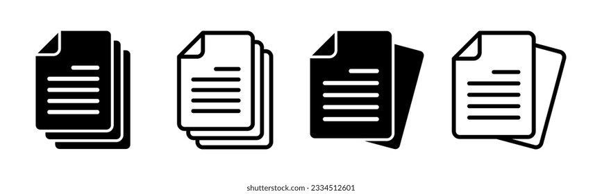 Ilustración del conjunto de iconos del documento. Signo y símbolo de papel. Icono de archivo