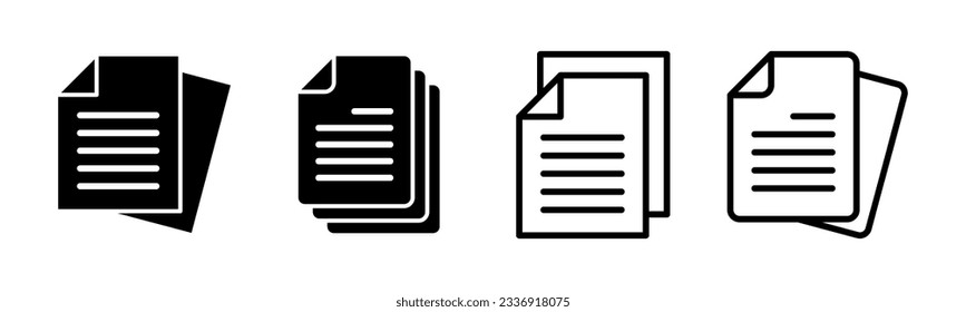 Document icon set illustration. Paper sign and symbol. File Icon