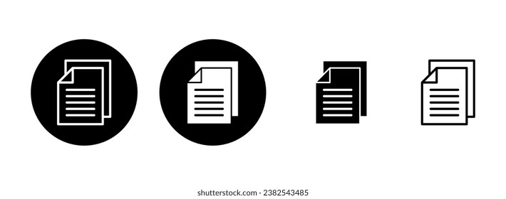Ilustración del conjunto de iconos del documento. Signo y símbolo de papel. Icono de archivo