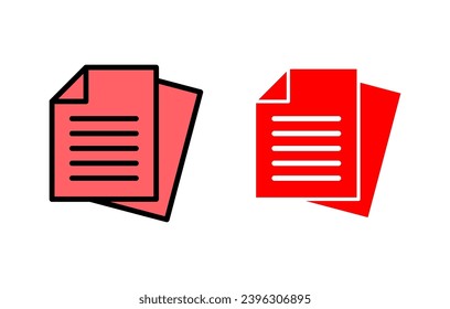 Document icon set illustration. Paper sign and symbol. File Icon