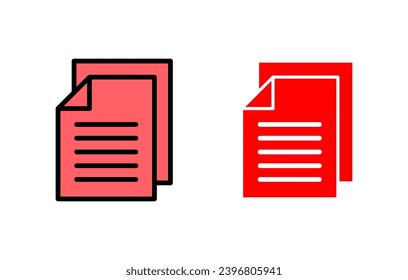 Document icon set illustration. Paper sign and symbol. File Icon