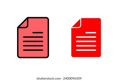 Ilustración del conjunto de iconos del documento. Signo y símbolo de papel. Icono de archivo