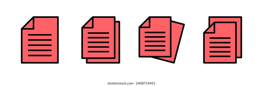 Document icon set illustration. Paper sign and symbol. File Icon
