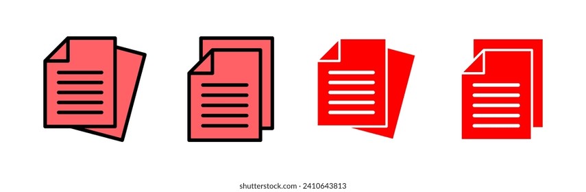 Document icon set illustration. Paper sign and symbol. File Icon