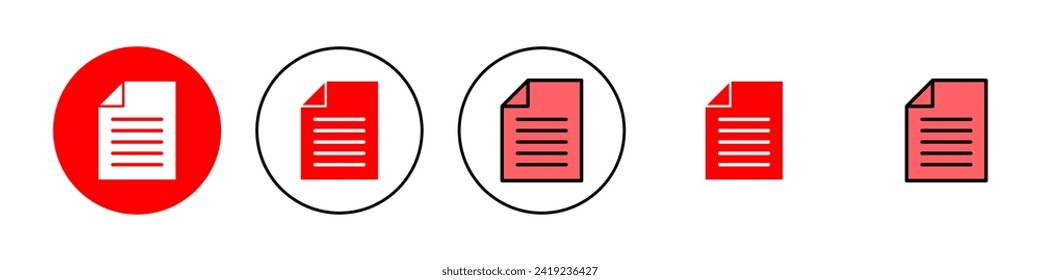 Document icon set illustration. Paper sign and symbol. File Icon