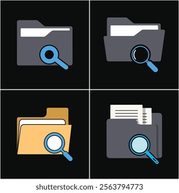 Document icon set isolated on a background vector illustration