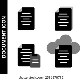 Document Icon Set — Minimalist and Modern Style