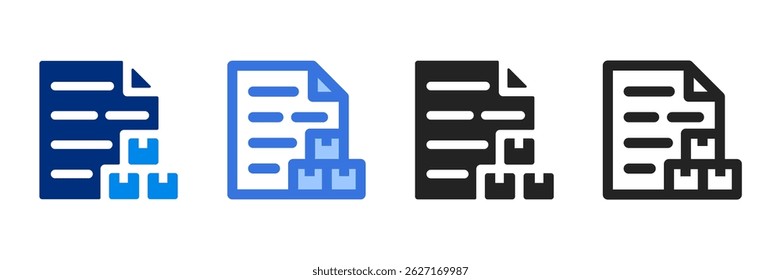 Document Icon Set Multiple Style Vector Illustration