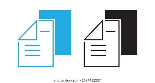 Symbolsatz für Dokumente. Symbolpaket für Office-Dokumente. Vertragliche Unterlagen. Satz von Papierkorb-Zeichen für UI-Designs. Vektorgrafik