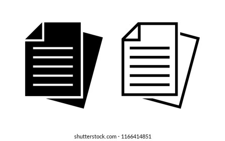 document icon set. Page icon. File icon