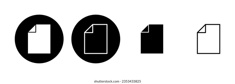 Document icon set. Paper icon. File Icon