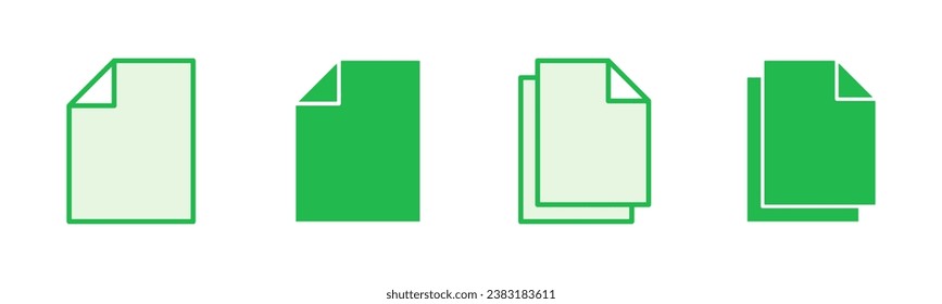 Conjunto de iconos del documento. Icono de papel. Icono de archivo