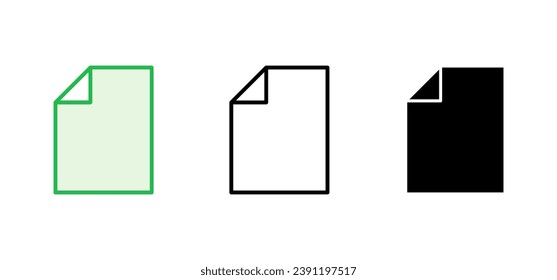 Conjunto de iconos del documento. Icono de papel. Icono de archivo