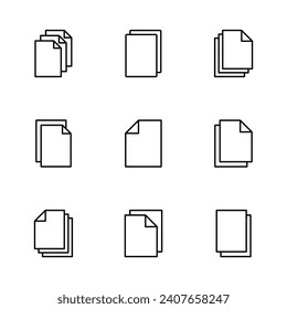 Document icon set. Paper icon. File Icon